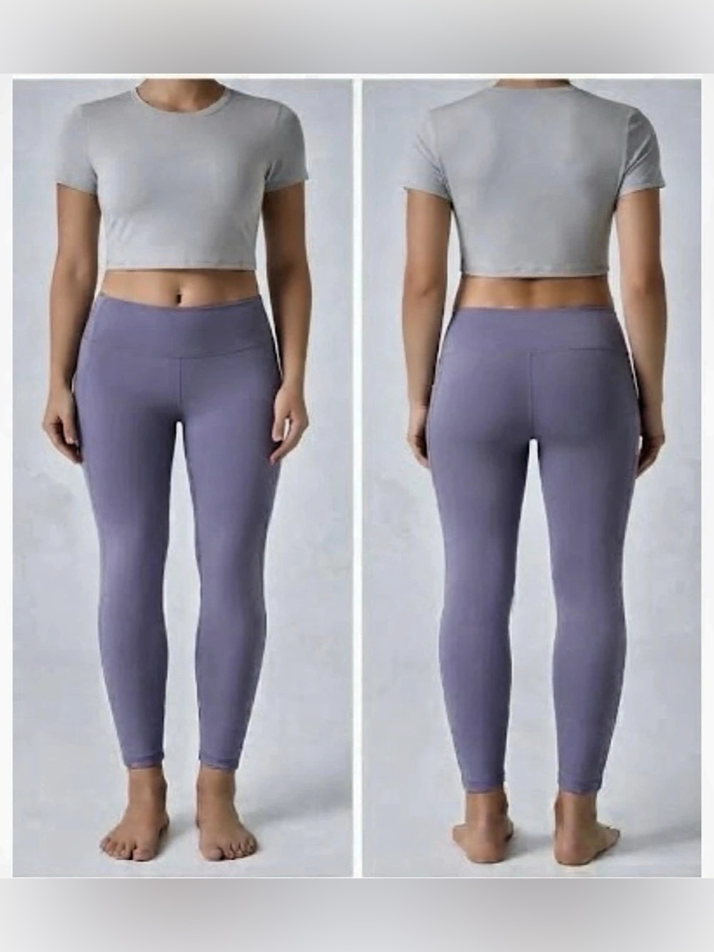 Halara SoftlyZero™ Crossover Pocket Plain Leggings Purple XS